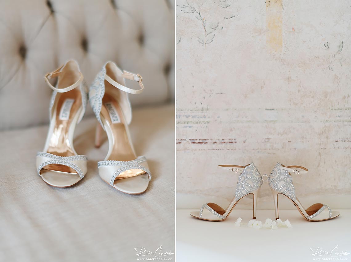 svatební boty s podpatkem