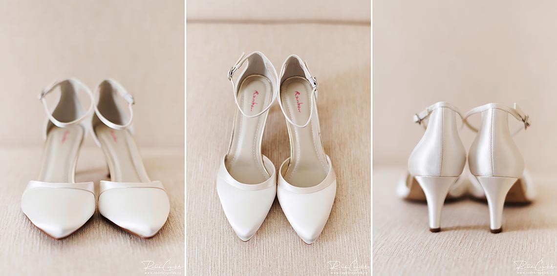 bílé svatební boty nevěsta