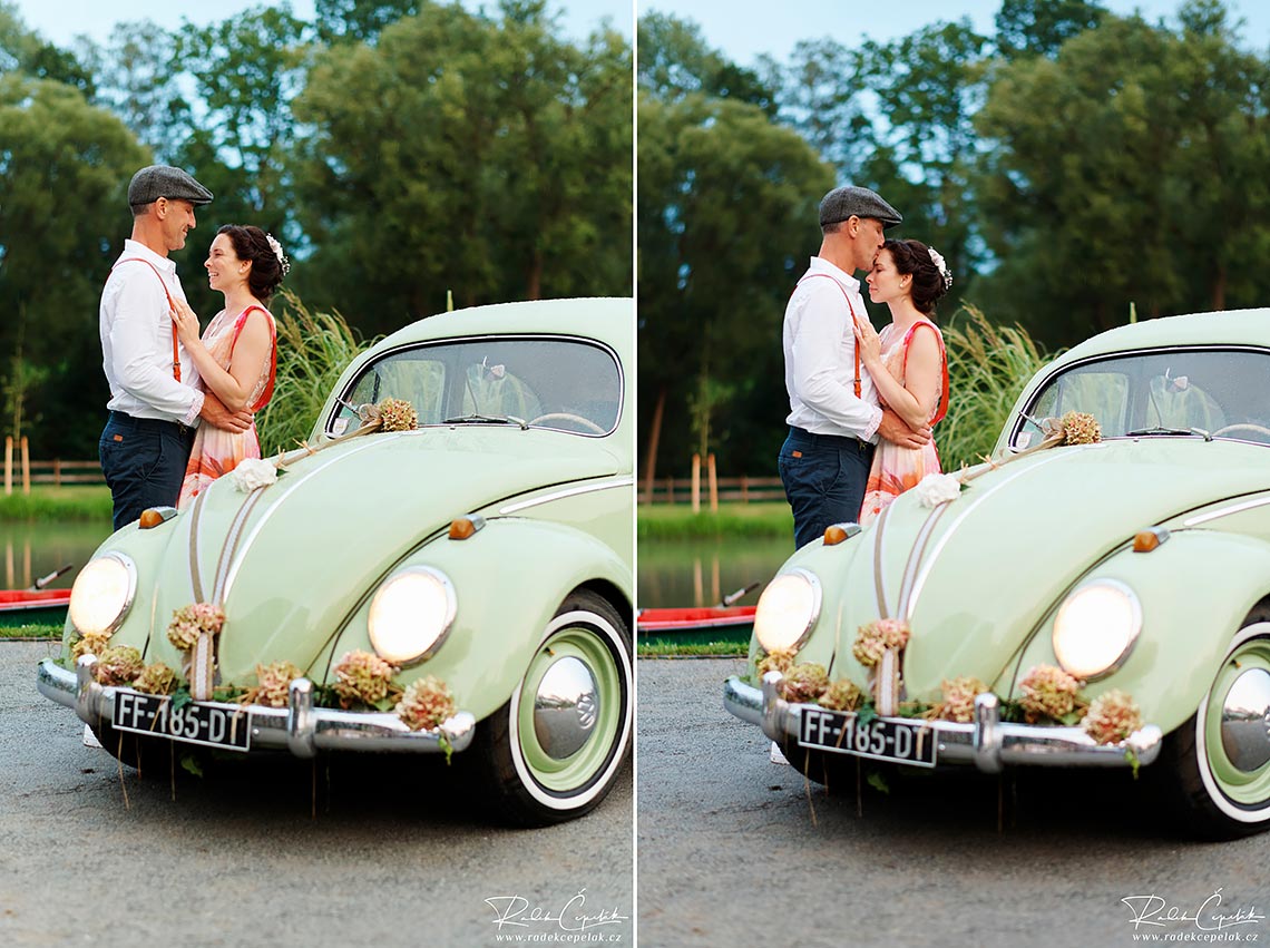 svatební fotografie s VW Broukem