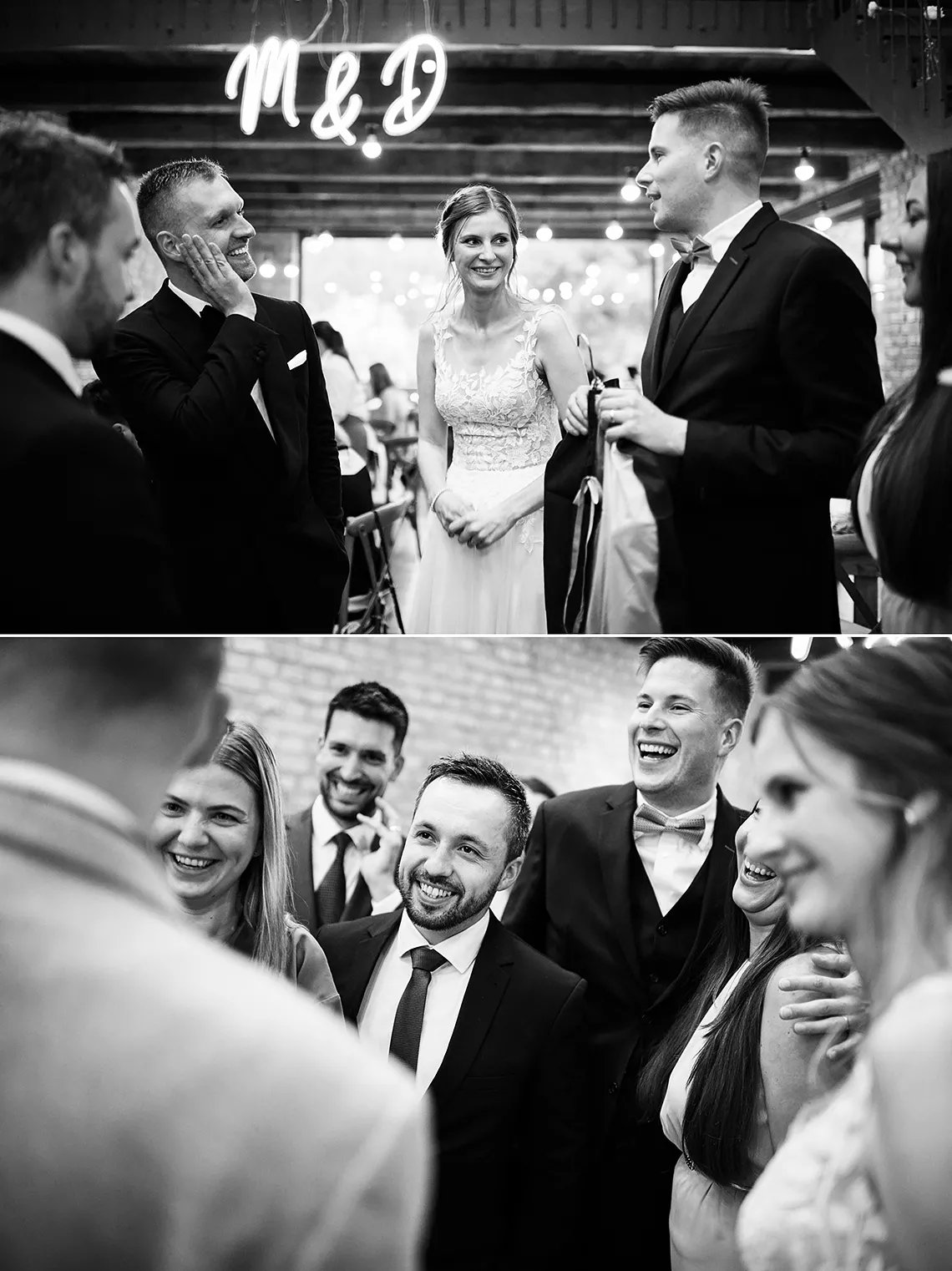 černobílé momentky ze svatby