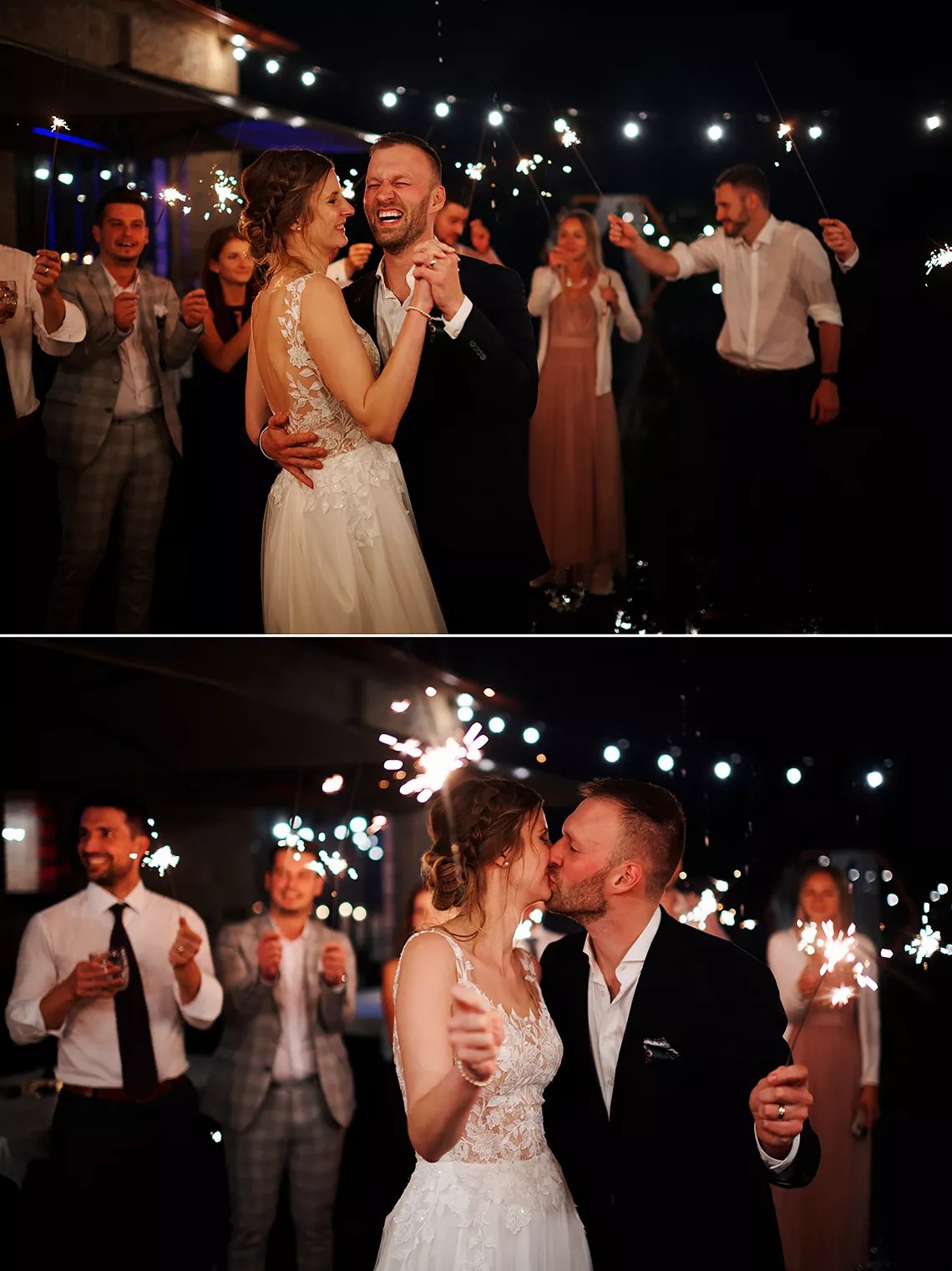 tanec ženicha a nevěsty s prskavkami