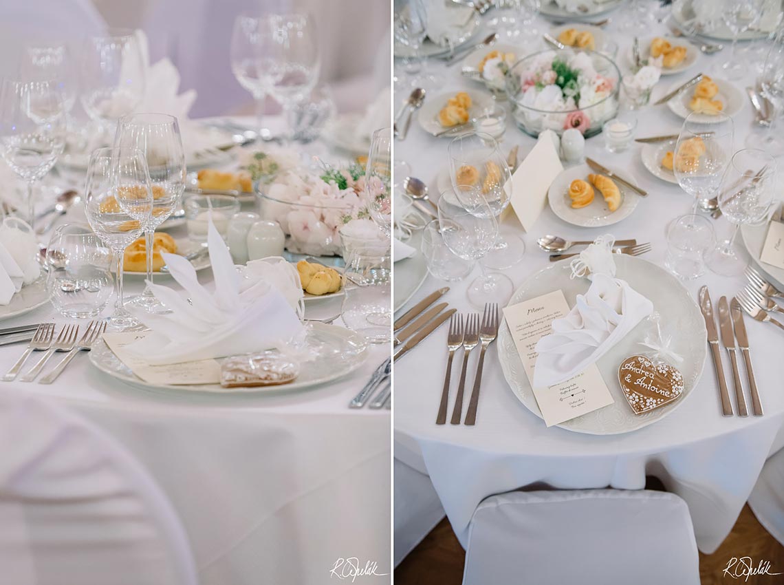 svatební hostina v Praze na Žofíně detaily stolů