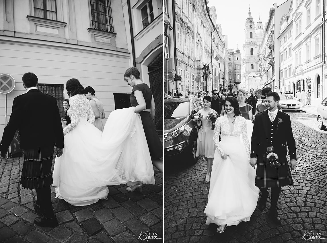 svatební fotografie nevěsty a ženicha v Praze