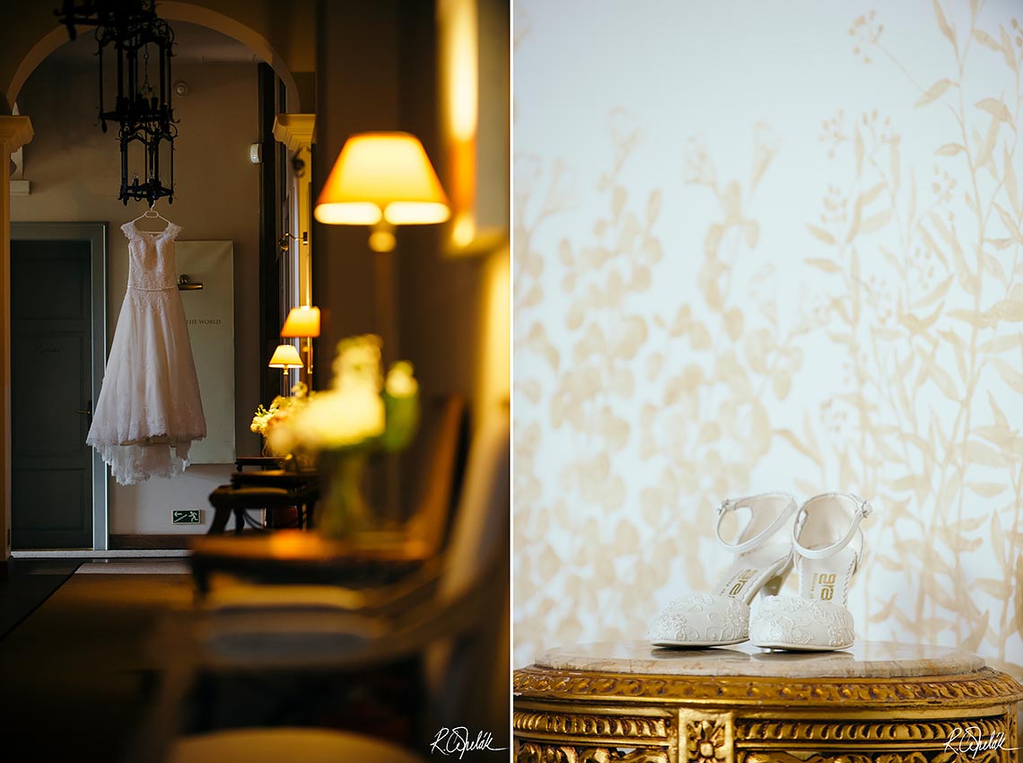svatba Chateau Mcely detaily boty a šaty nevěsty