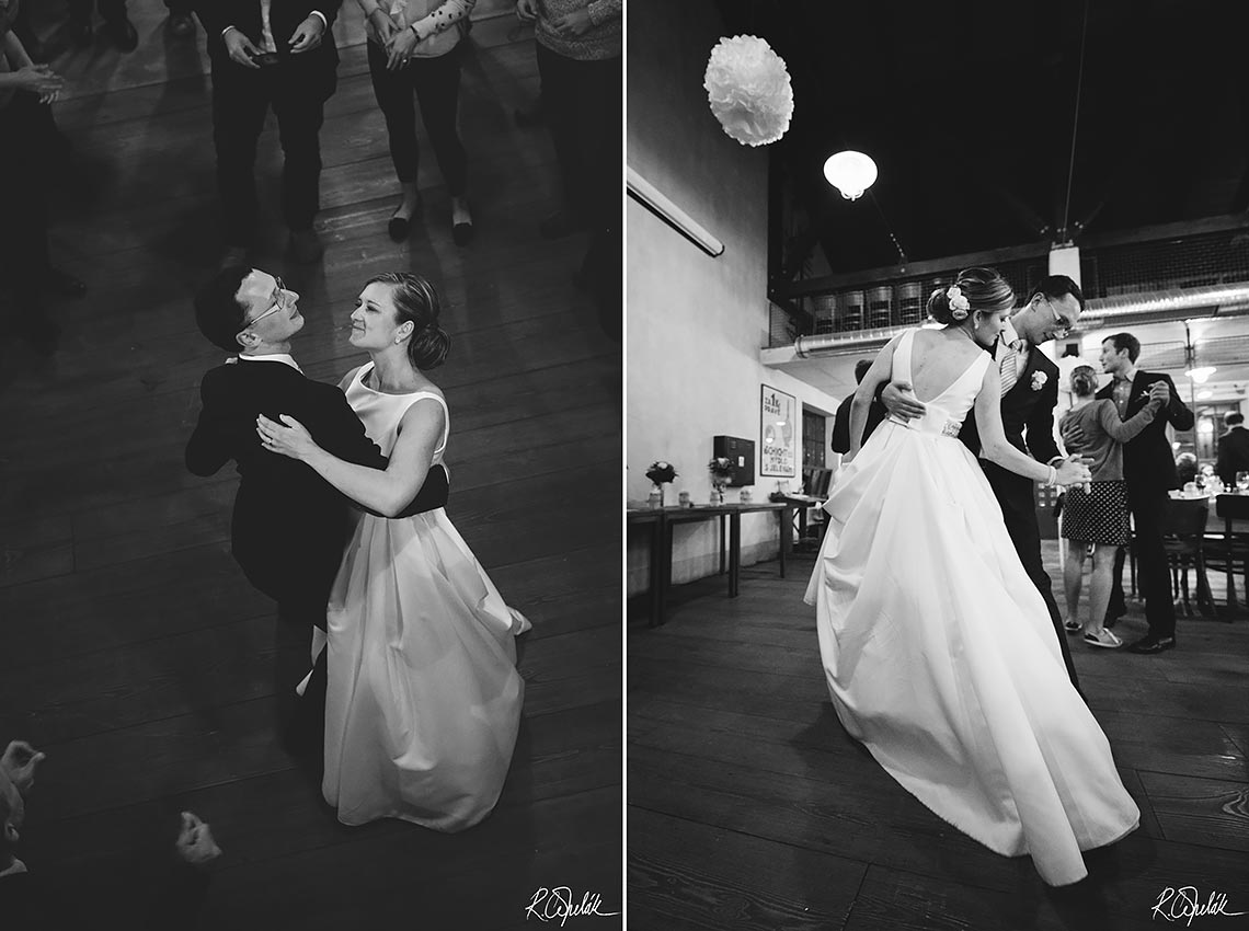 první tanec novomanželů na svatbě v restauraci Depo, Český Krumlov