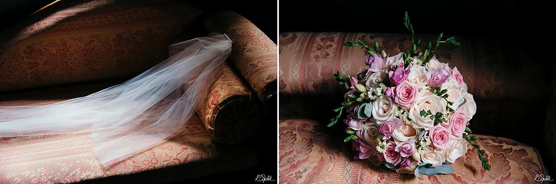 detaily nevěsty závoj a květina