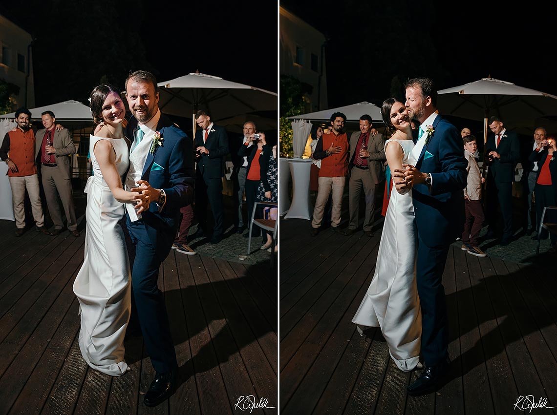první tanec novomanželů na terase restaurace Nebozízek na Petříně