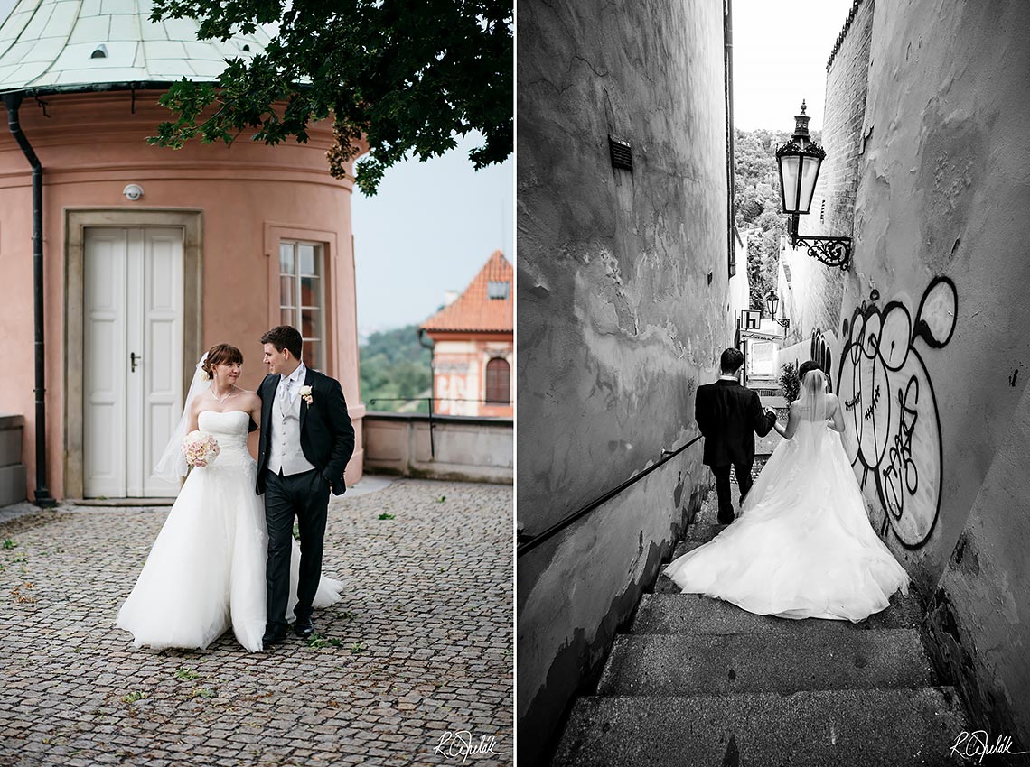 svatební fotografie nevěsty a ženicha v Praze