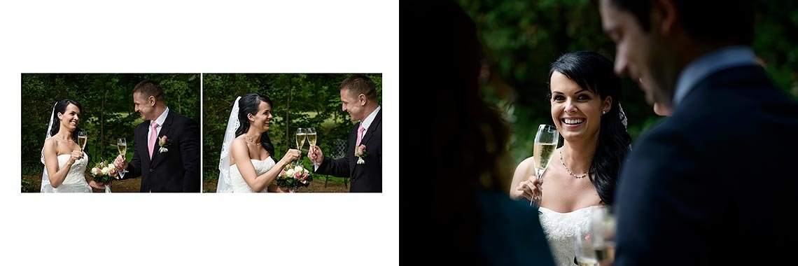 přípitek novomanželů se šampaňským po obřadu přípitek novomanželů se šampaňským po obřadu